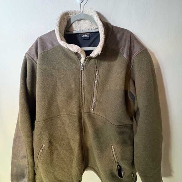 Kuhl Aspenwurxs Olive Fleece Sherpa Full Zip Jacket Mens Size L - Picture 1 of 10